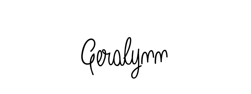 You should practise on your own different ways (Angelique-Rose-font-FFP) to write your name (Geralynn) in signature. don't let someone else do it for you. Geralynn signature style 5 images and pictures png