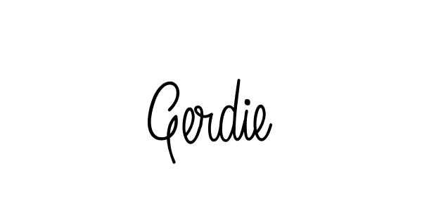 Use a signature maker to create a handwritten signature online. With this signature software, you can design (Angelique-Rose-font-FFP) your own signature for name Gerdie. Gerdie signature style 5 images and pictures png