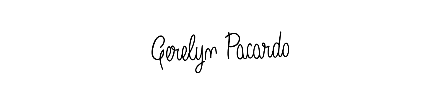 You should practise on your own different ways (Angelique-Rose-font-FFP) to write your name (Gerelyn Pacardo) in signature. don't let someone else do it for you. Gerelyn Pacardo signature style 5 images and pictures png