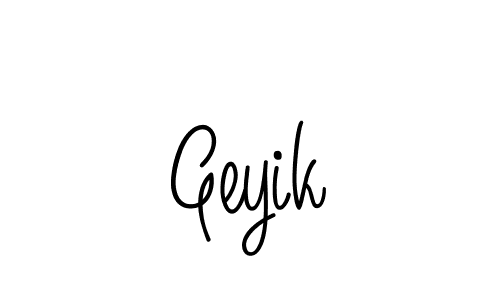 Make a beautiful signature design for name Geyik. With this signature (Angelique-Rose-font-FFP) style, you can create a handwritten signature for free. Geyik signature style 5 images and pictures png