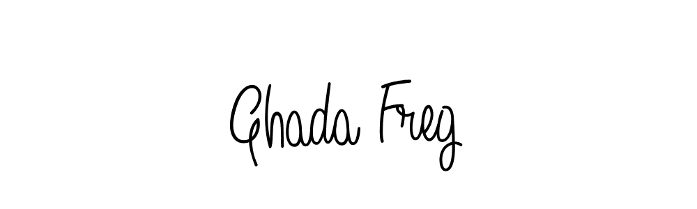 Use a signature maker to create a handwritten signature online. With this signature software, you can design (Angelique-Rose-font-FFP) your own signature for name Ghada Freg. Ghada Freg signature style 5 images and pictures png