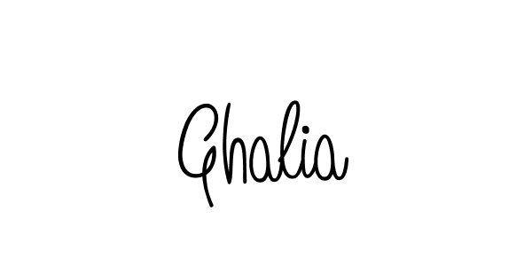 You should practise on your own different ways (Angelique-Rose-font-FFP) to write your name (Ghalia) in signature. don't let someone else do it for you. Ghalia signature style 5 images and pictures png