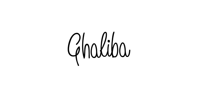 Design your own signature with our free online signature maker. With this signature software, you can create a handwritten (Angelique-Rose-font-FFP) signature for name Ghaliba. Ghaliba signature style 5 images and pictures png