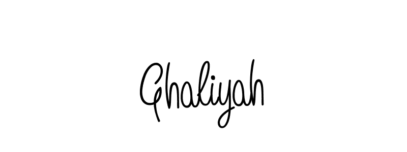 Use a signature maker to create a handwritten signature online. With this signature software, you can design (Angelique-Rose-font-FFP) your own signature for name Ghaliyah. Ghaliyah signature style 5 images and pictures png