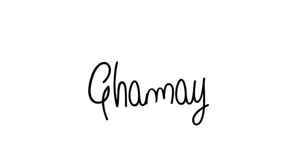 How to make Ghamay name signature. Use Angelique-Rose-font-FFP style for creating short signs online. This is the latest handwritten sign. Ghamay signature style 5 images and pictures png