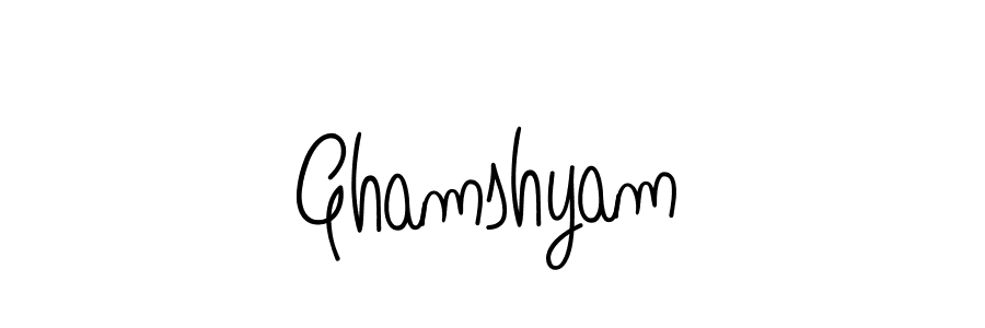 Use a signature maker to create a handwritten signature online. With this signature software, you can design (Angelique-Rose-font-FFP) your own signature for name Ghamshyam. Ghamshyam signature style 5 images and pictures png