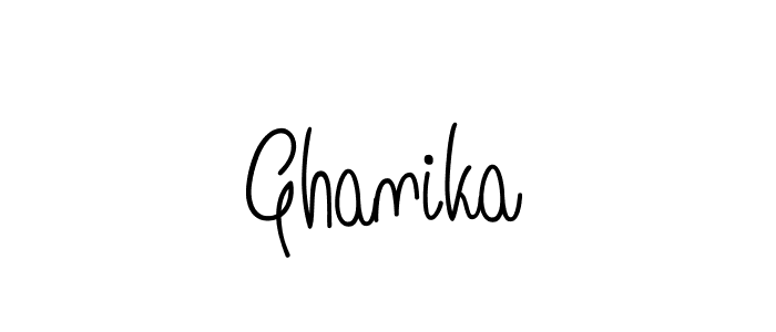 Use a signature maker to create a handwritten signature online. With this signature software, you can design (Angelique-Rose-font-FFP) your own signature for name Ghanika. Ghanika signature style 5 images and pictures png