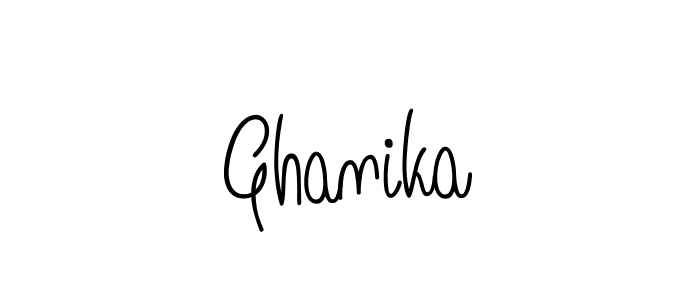 Use a signature maker to create a handwritten signature online. With this signature software, you can design (Angelique-Rose-font-FFP) your own signature for name Ghanika. Ghanika signature style 5 images and pictures png