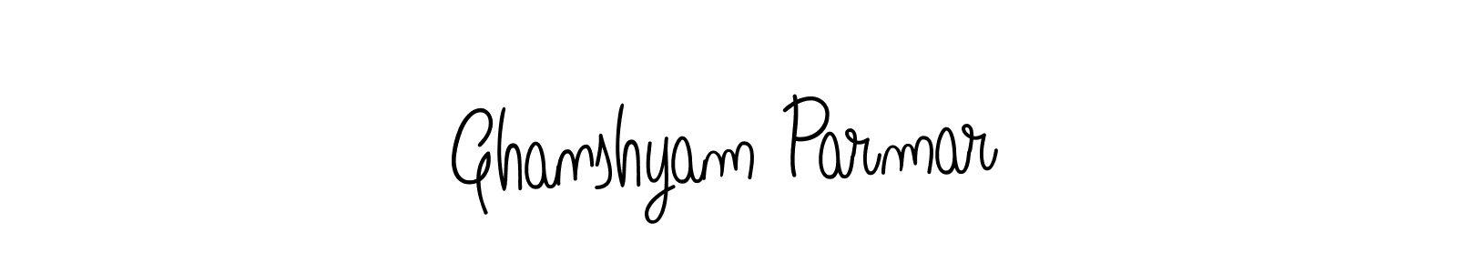Make a beautiful signature design for name Ghanshyam Parmar. With this signature (Angelique-Rose-font-FFP) style, you can create a handwritten signature for free. Ghanshyam Parmar signature style 5 images and pictures png