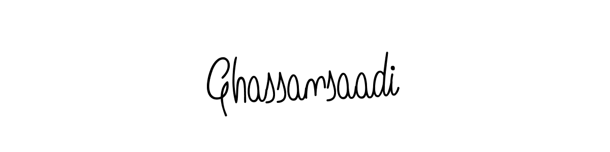 How to make Ghassansaadi name signature. Use Angelique-Rose-font-FFP style for creating short signs online. This is the latest handwritten sign. Ghassansaadi signature style 5 images and pictures png