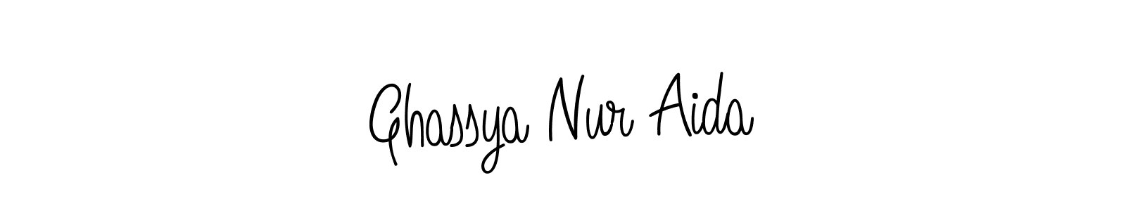Angelique-Rose-font-FFP is a professional signature style that is perfect for those who want to add a touch of class to their signature. It is also a great choice for those who want to make their signature more unique. Get Ghassya Nur Aida name to fancy signature for free. Ghassya Nur Aida signature style 5 images and pictures png