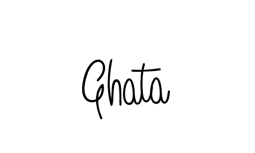 Design your own signature with our free online signature maker. With this signature software, you can create a handwritten (Angelique-Rose-font-FFP) signature for name Ghata. Ghata signature style 5 images and pictures png