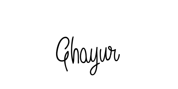 You should practise on your own different ways (Angelique-Rose-font-FFP) to write your name (Ghayur) in signature. don't let someone else do it for you. Ghayur signature style 5 images and pictures png