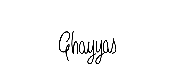 Design your own signature with our free online signature maker. With this signature software, you can create a handwritten (Angelique-Rose-font-FFP) signature for name Ghayyas. Ghayyas signature style 5 images and pictures png