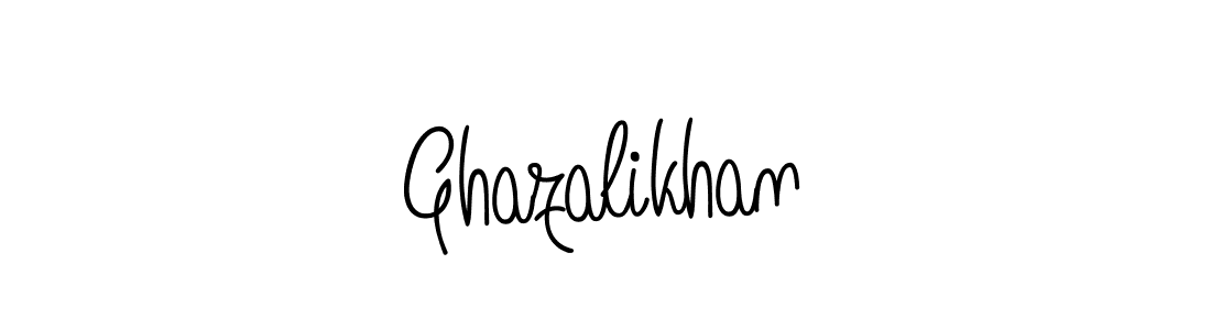 You should practise on your own different ways (Angelique-Rose-font-FFP) to write your name (Ghazalikhan) in signature. don't let someone else do it for you. Ghazalikhan signature style 5 images and pictures png