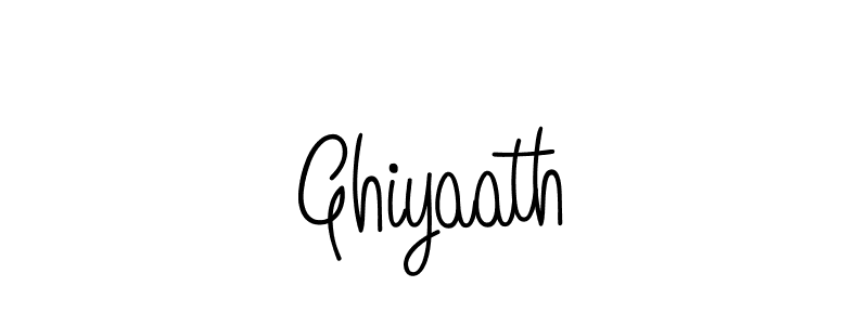 Use a signature maker to create a handwritten signature online. With this signature software, you can design (Angelique-Rose-font-FFP) your own signature for name Ghiyaath. Ghiyaath signature style 5 images and pictures png
