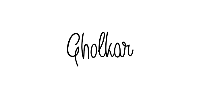 Make a beautiful signature design for name Gholkar. With this signature (Angelique-Rose-font-FFP) style, you can create a handwritten signature for free. Gholkar signature style 5 images and pictures png
