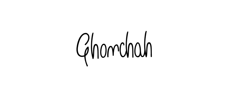 Use a signature maker to create a handwritten signature online. With this signature software, you can design (Angelique-Rose-font-FFP) your own signature for name Ghonchah. Ghonchah signature style 5 images and pictures png