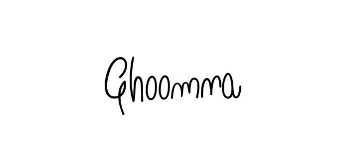 Make a beautiful signature design for name Ghoomna. With this signature (Angelique-Rose-font-FFP) style, you can create a handwritten signature for free. Ghoomna signature style 5 images and pictures png