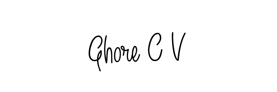 Design your own signature with our free online signature maker. With this signature software, you can create a handwritten (Angelique-Rose-font-FFP) signature for name Ghore C V. Ghore C V signature style 5 images and pictures png