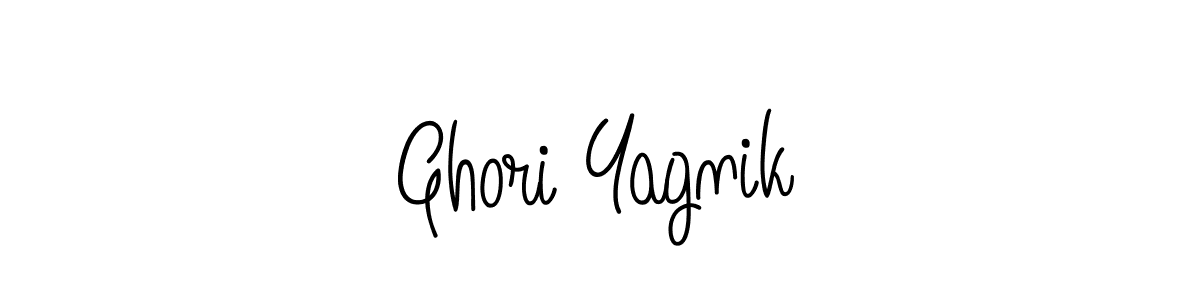 You should practise on your own different ways (Angelique-Rose-font-FFP) to write your name (Ghori Yagnik) in signature. don't let someone else do it for you. Ghori Yagnik signature style 5 images and pictures png