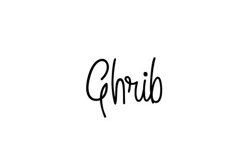 Make a beautiful signature design for name Ghrib. With this signature (Angelique-Rose-font-FFP) style, you can create a handwritten signature for free. Ghrib signature style 5 images and pictures png