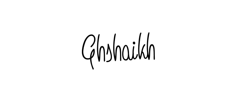 You should practise on your own different ways (Angelique-Rose-font-FFP) to write your name (Ghshaikh) in signature. don't let someone else do it for you. Ghshaikh signature style 5 images and pictures png