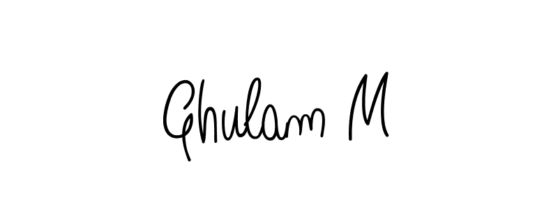 Create a beautiful signature design for name Ghulam M. With this signature (Angelique-Rose-font-FFP) fonts, you can make a handwritten signature for free. Ghulam M signature style 5 images and pictures png