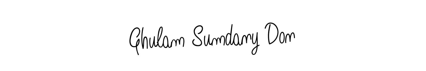 Use a signature maker to create a handwritten signature online. With this signature software, you can design (Angelique-Rose-font-FFP) your own signature for name Ghulam Sumdany Don. Ghulam Sumdany Don signature style 5 images and pictures png