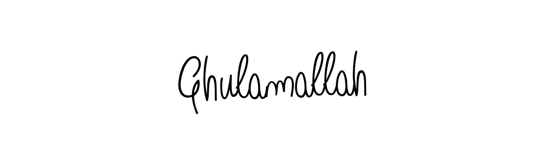 Use a signature maker to create a handwritten signature online. With this signature software, you can design (Angelique-Rose-font-FFP) your own signature for name Ghulamallah. Ghulamallah signature style 5 images and pictures png