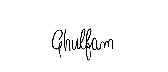 How to make Ghulfam name signature. Use Angelique-Rose-font-FFP style for creating short signs online. This is the latest handwritten sign. Ghulfam signature style 5 images and pictures png