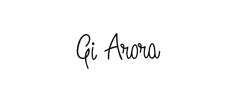 Design your own signature with our free online signature maker. With this signature software, you can create a handwritten (Angelique-Rose-font-FFP) signature for name Gi Arora. Gi Arora signature style 5 images and pictures png