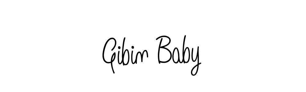 You should practise on your own different ways (Angelique-Rose-font-FFP) to write your name (Gibin Baby) in signature. don't let someone else do it for you. Gibin Baby signature style 5 images and pictures png