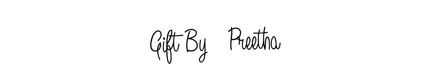 Check out images of Autograph of Gift By   Preetha name. Actor Gift By   Preetha Signature Style. Angelique-Rose-font-FFP is a professional sign style online. Gift By   Preetha signature style 5 images and pictures png