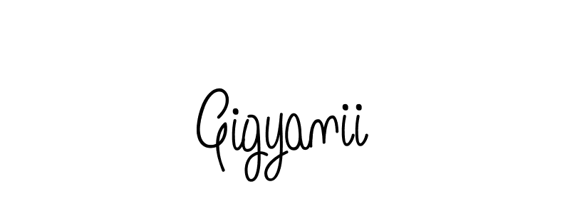 Make a beautiful signature design for name Gigyanii. With this signature (Angelique-Rose-font-FFP) style, you can create a handwritten signature for free. Gigyanii signature style 5 images and pictures png