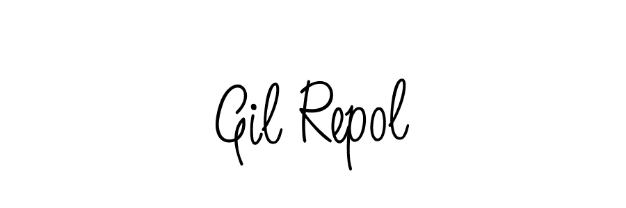 How to make Gil Repol name signature. Use Angelique-Rose-font-FFP style for creating short signs online. This is the latest handwritten sign. Gil Repol signature style 5 images and pictures png