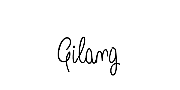 Make a beautiful signature design for name Gilang. With this signature (Angelique-Rose-font-FFP) style, you can create a handwritten signature for free. Gilang signature style 5 images and pictures png