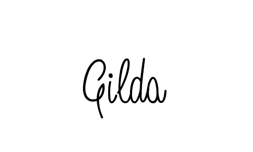 Make a beautiful signature design for name Gilda. With this signature (Angelique-Rose-font-FFP) style, you can create a handwritten signature for free. Gilda signature style 5 images and pictures png