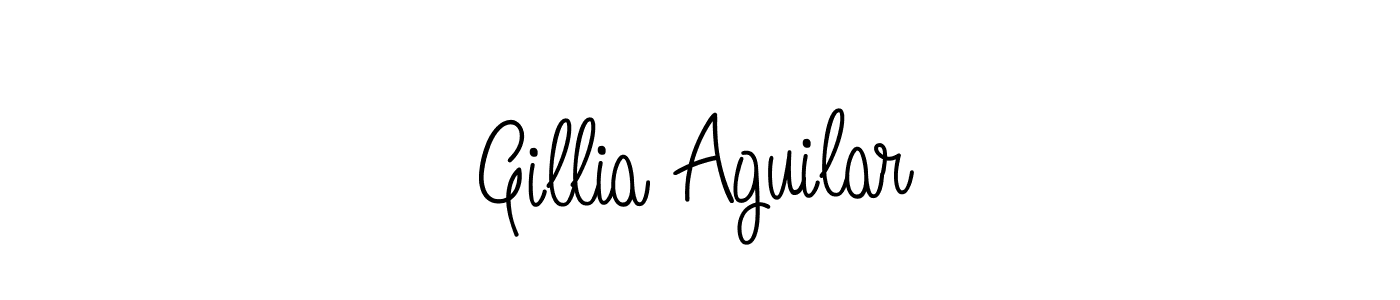 You should practise on your own different ways (Angelique-Rose-font-FFP) to write your name (Gillia Aguilar) in signature. don't let someone else do it for you. Gillia Aguilar signature style 5 images and pictures png