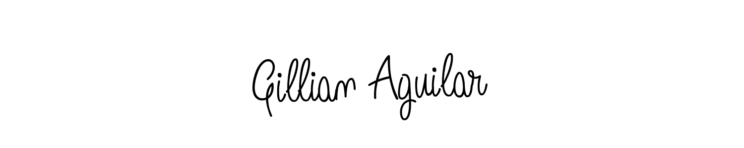 Make a beautiful signature design for name Gillian Aguilar. With this signature (Angelique-Rose-font-FFP) style, you can create a handwritten signature for free. Gillian Aguilar signature style 5 images and pictures png