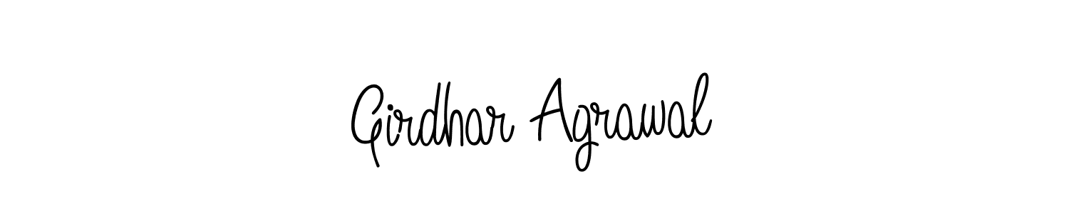 You should practise on your own different ways (Angelique-Rose-font-FFP) to write your name (Girdhar Agrawal) in signature. don't let someone else do it for you. Girdhar Agrawal signature style 5 images and pictures png