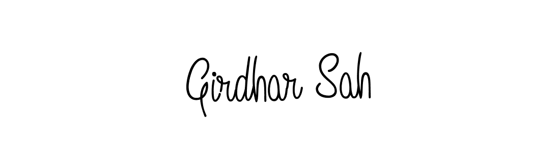 You should practise on your own different ways (Angelique-Rose-font-FFP) to write your name (Girdhar Sah) in signature. don't let someone else do it for you. Girdhar Sah signature style 5 images and pictures png