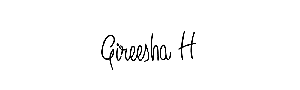 The best way (Angelique-Rose-font-FFP) to make a short signature is to pick only two or three words in your name. The name Gireesha H include a total of six letters. For converting this name. Gireesha H signature style 5 images and pictures png