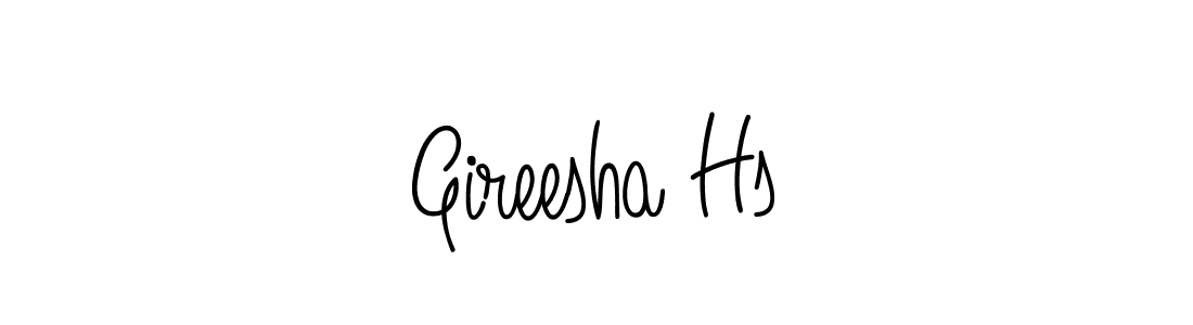 Use a signature maker to create a handwritten signature online. With this signature software, you can design (Angelique-Rose-font-FFP) your own signature for name Gireesha Hs. Gireesha Hs signature style 5 images and pictures png