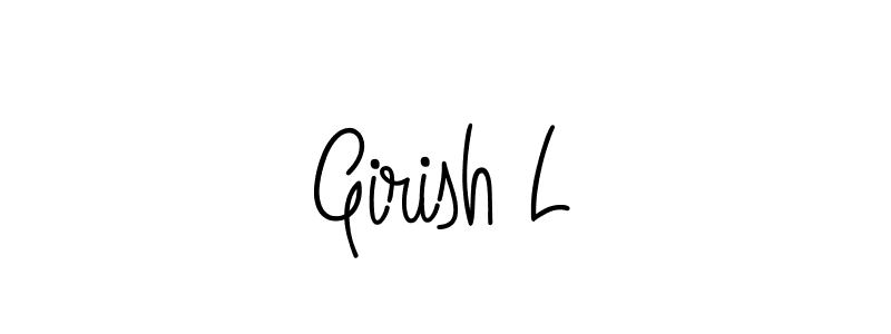 The best way (Angelique-Rose-font-FFP) to make a short signature is to pick only two or three words in your name. The name Girish L include a total of six letters. For converting this name. Girish L signature style 5 images and pictures png