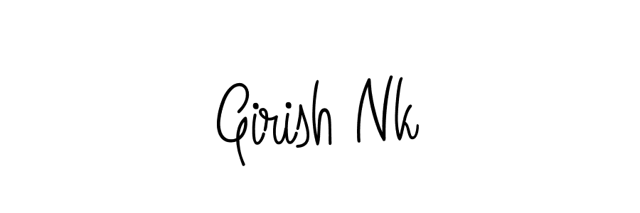 How to make Girish Nk name signature. Use Angelique-Rose-font-FFP style for creating short signs online. This is the latest handwritten sign. Girish Nk signature style 5 images and pictures png