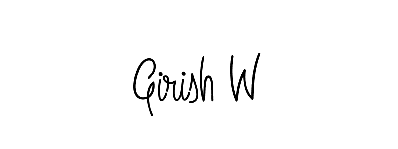 You should practise on your own different ways (Angelique-Rose-font-FFP) to write your name (Girish W) in signature. don't let someone else do it for you. Girish W signature style 5 images and pictures png