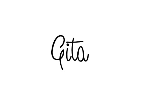 Make a beautiful signature design for name Gita . With this signature (Angelique-Rose-font-FFP) style, you can create a handwritten signature for free. Gita  signature style 5 images and pictures png