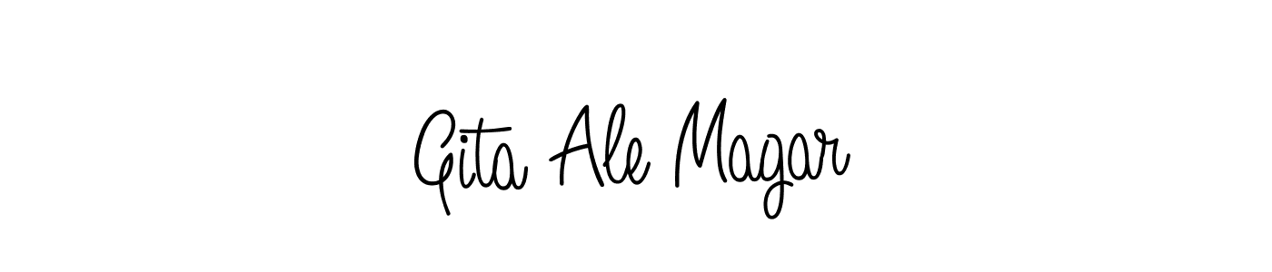 if you are searching for the best signature style for your name Gita Ale Magar. so please give up your signature search. here we have designed multiple signature styles  using Angelique-Rose-font-FFP. Gita Ale Magar signature style 5 images and pictures png