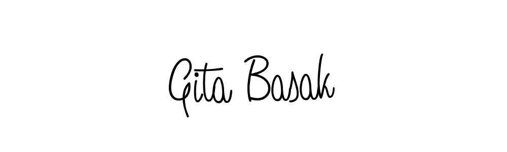 How to make Gita Basak name signature. Use Angelique-Rose-font-FFP style for creating short signs online. This is the latest handwritten sign. Gita Basak signature style 5 images and pictures png